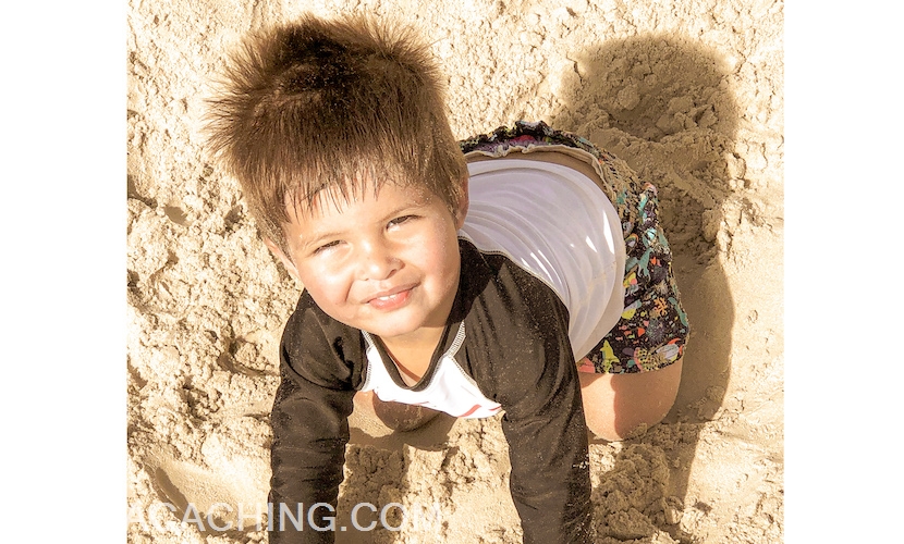 baby in sand